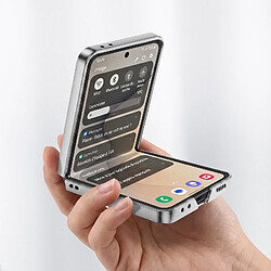 Avis Avizar Coque pour Galaxy Z Flip 8 Articulée avec Ancrage et Contour Chromé Argent