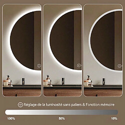 Acheter Generic Home Miroir salle de bain LED rond 80 cm avec anti-buée et éclairage 3 couleurs