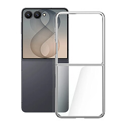 Avizar Coque pour Galaxy Z Flip 8 Articulée avec Ancrage et Contour Chromé Argent pas cher