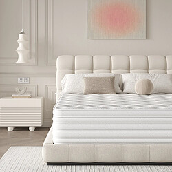 DEWINNER Matelas 90x200x32 cm, fermeté moyenne H3/H4,matelas hybride à ressorts ensachés pas cher