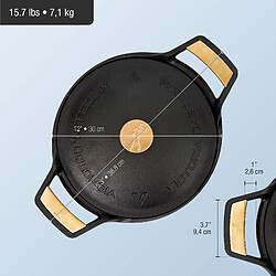Victoria Cocotte Induction Fonte Assaisonnée 30 cm, Dutch Oven 5,7L, Sans PTFE et PFOA 38458 Victori pas cher