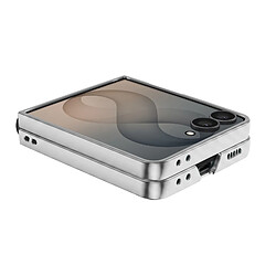 Acheter Avizar Coque pour Galaxy Z Flip 8 Articulée avec Ancrage et Contour Chromé Argent