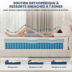 Avis DEWINNER Matelas 90x200x32 cm, fermeté moyenne H3/H4,matelas hybride à ressorts ensachés