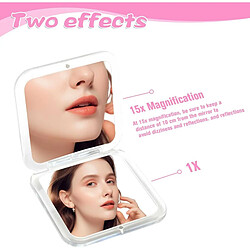 INF Miroir de Maquillage Grossissant 20X Blanc - Miroir de Poche Pliant Double Face Compact po pas cher