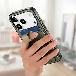 Avizar Coque pour iPhone 17 Pro Max Effet Tissu avec Support et Porte-Cartes Vert pas cher