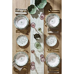 Secret De Gourmet Lot de 6 Assiettes Plates Lisière 27cm Vert pas cher