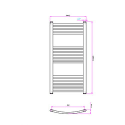 OTITEC Sèche-serviettes électrique – 100 x 50 cm – Doré brossé - 300W - Avec thermostat connecté - ELEGANT pas cher
