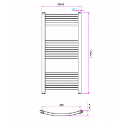 OTITEC Sèche-serviettes électrique – 120 x 50 cm – Doré brossé – 500W - Avec thermostat connecté - ELEGANT pas cher