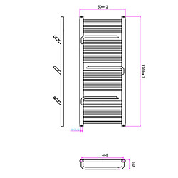Acheter OTITEC Sèche-serviettes électrique – 120 x 50 cm – Doré brossé – 800W - Avec thermostat connecté - SUDO
