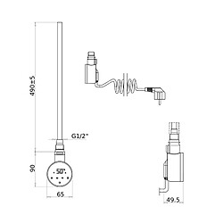 Acheter OTITEC Sèche-serviettes électrique – 124 x 50 cm – Doré brossé – 500W - Avec thermostat connecté - CHARLI