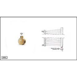 OTITEC Sèche-serviettes électrique – 124 x 50 cm – Doré brossé – 700W - Avec thermostat connecté - CHARLI pas cher