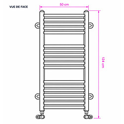 Avis OTITEC Sèche-serviettes électrique – 124 x 50 cm – Doré brossé – 500W - Avec thermostat connecté - CHARLI