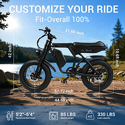 Avis Vélo électrique E5 double moteur 1500W batterie 48V23Ah 50km/h,Shimano 7v autonomie 70km