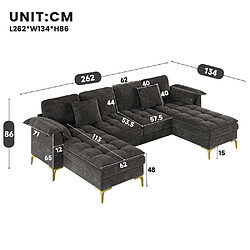 ByteLike Gris Canapé en U 4 places pas cher