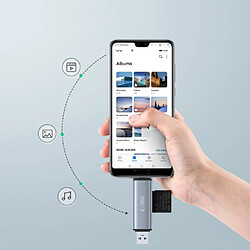 Acheter Wozinsky Lecteur de cartes mémoire SD/micro SD avec connecteurs USB-C/USB-A - gris