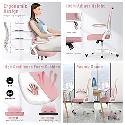 Avis RATTANTREE Fauteuil De Bureau Ergonomique D'occasion Rose à Accoudoirs Repliables · Occasion