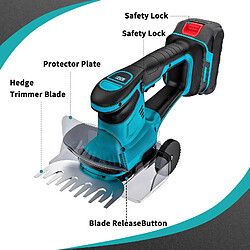 Taille-haies et cisaille à gazon 2-en-1 sans fil, compatible batterie Makita, 2 batteries pas cher