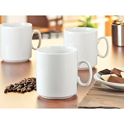 Acheter Lot de 6 tasses café- Esmeyer Porcelaine - Blanc 280 ml