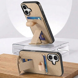 Acheter Avizar Coque pour iPhone 17 Effet Tissu avec Support et Porte-Cartes Kaki