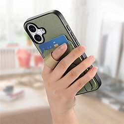 Avizar Coque pour iPhone 17 Effet Tissu avec Support et Porte-Cartes Vert pas cher