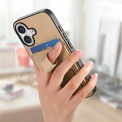 Avizar Coque pour iPhone 17 Effet Tissu avec Support et Porte-Cartes Kaki pas cher