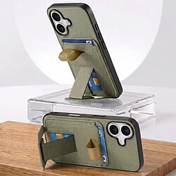 Acheter Avizar Coque pour iPhone 17 Effet Tissu avec Support et Porte-Cartes Vert
