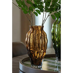Paris Prix Vase Design en Verre Pod 24cm Marron pas cher