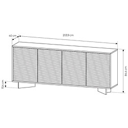 SELSEY - Buffet Semi - 203 cm - Chêne pas cher