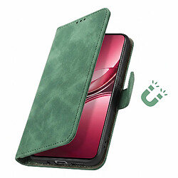 Acheter Avizar Étui Portefeuille pour Vivo V50 5G Effet Cuir de Velours avec Support Vert