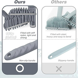 Acheter INF Brosse de bain massante double face à long manche en silicone pour nettoyage profond et re