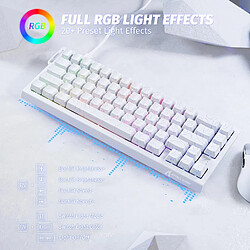 Acheter ATTACK SHARK X68 HE Clavier gaming 60 % RGB, Rapid Trigger 8000 Hz, précision RT 0,01 mm, switches magnétiques, Snap Tap, PC/Mac – Blanc