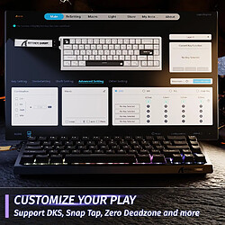 ATTACK SHARK X68 HE Clavier gaming 60 % RGB, Rapid Trigger 8000 Hz, précision RT 0,01 mm, switches magnétiques, Snap Tap – Contours noirs pas cher