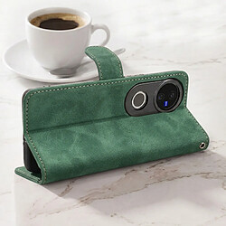 Avis Avizar Étui Portefeuille pour Vivo V50 5G Effet Cuir de Velours avec Support Vert