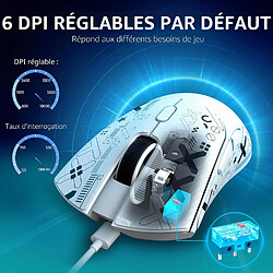 Attack Shark R1 Souris gaming sans fil, connexion tri-mode, blanche pas cher