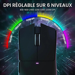 Attack Shark X11 Souris gaming sans fil avec station de charge magnétique RGB, connexion tri-mode, noire pas cher