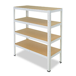 shelfplaza HOME 100x120x45 cm Étagère charges lourde en blanc avec 4 étagères 175 kg par étagère pas cher