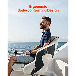Avis VEVOR AD75575 - Blanc / Gris - Siège de bateau à dossier haut rabattable - Coussin épais - Cuir PVC imperméable - Installation boulons 5 x 12 po