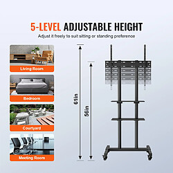 Avis VEVOR tc70 - Noir - 32-70 pouces - Hauteur réglable - VESA 100x100 à 600x400 mm