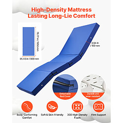 Avis VEVOR YXZ-C5 - Blanc/Bleu - Lit médicalisé électrique 5 fonctions - 250 kg - Matelas 195x90x10 cm
