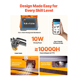 Avis VEVOR JL3PRO - Graveur Laser 10 W - 300 x 300 mm - Boîtier de protection - Classe 1