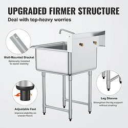 Acheter VEVOR S1C-242413 - 1 cuve 61x61 cm - Robinet 360° - Pieds réglables