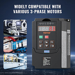 VEVOR A2-8015 - 1,5 kW 7,5 A - Entrée 220 V monophasé/triphasé - Sortie 220 V triphasé - 0-400 Hz pas cher