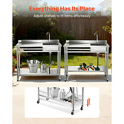 VEVOR SS1200-4 - Inox - 1200x500x1055 mm pas cher