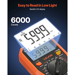 Avis VEVOR SS102 - Multimètre numérique TRMS 6000 points NCV