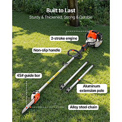 VEVOR 4300 - Orange/Black/Silver - 43 cc - Perche extensible 2,08–3,58 m pas cher