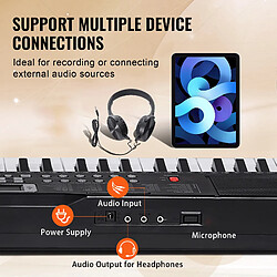 Acheter VEVOR BD-663 - Clavier piano numérique 61 touches - 200 sons 200 rythmes - Casque et micro inclus - Haut-parleurs intégrés - Portable, pour débutants.