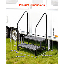 Avis VEVOR HXTJSFT-2 - 2 marches - Capacité 300 kg - Acier - Noir