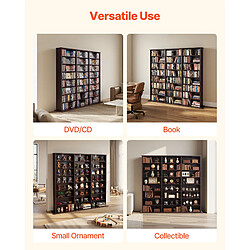 VEVOR DX0202-C250421S-02-Brown - Marron - 8 niveaux - 70x30x140 cm - Étagères réglables - Rangement multimédia. pas cher