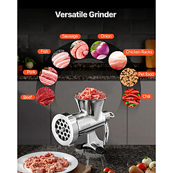 VEVOR #8 - Silver - Inox 304 - 2 plaques 4,5 mm et 8 mm - Serre-joint de table - Poussoir et tube à saucisses - Compatible lave-vaisselle pas cher