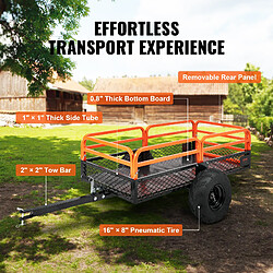 VEVOR TC4268 - Noir/Orange - 0,4 m³ - Capacité 680 kg pas cher